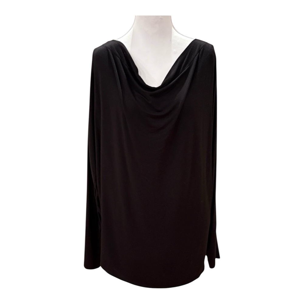NWOT Bordeaux Black Drape Neck Blouse never worn
